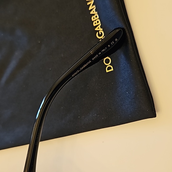 Dolce & Gabbana Black and Gold Sunglasses with Box, Case, Pouch,Care Booklet - Picture 6 of 13
